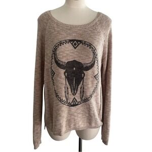 Brokedown Boho Skull Open-Back Knit Sweater – Medium
